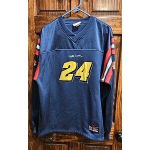 Vintage Chase Authentics Jeff Gordon 24 Dupont NASCAR Jersey Mens Large Navy